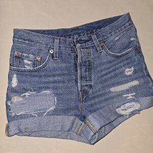 Levis High Rise Denim Shorts
